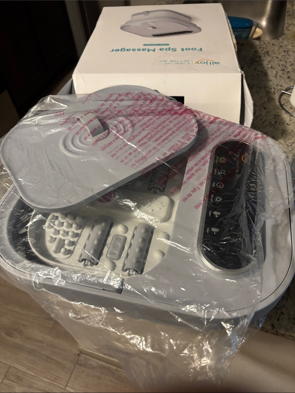 ALLOY Foot Spa Massager in Light Gray - Relaxing Home Foot Bath - Picture 3 of 3